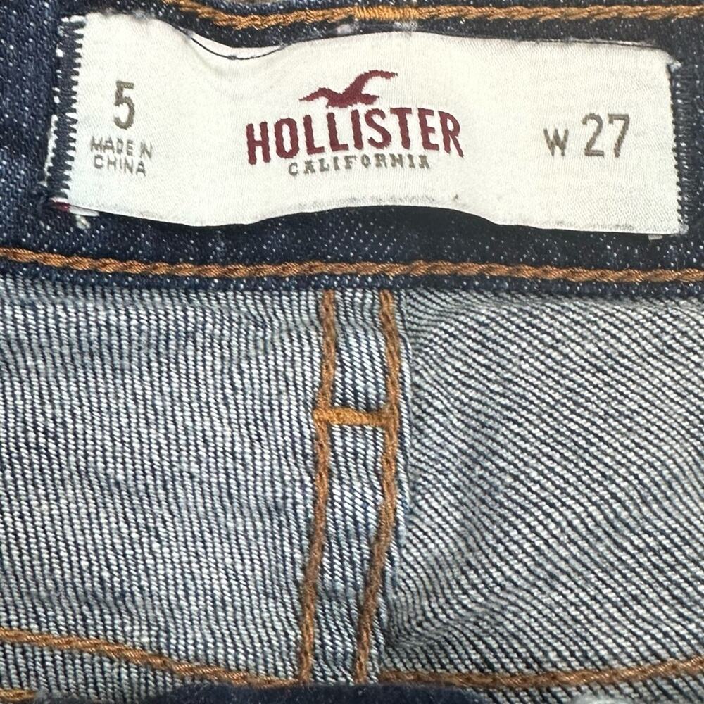 Hollister Jean Cut Off Shorts Dark Wash Size 5/27 - Picture 3 of 4